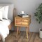 Costway End Table W/Drawers and Storage Wooden Mid-Century Accent Side Table Multipurpose for Bedroom, Living Room Home Furniture Nightstand